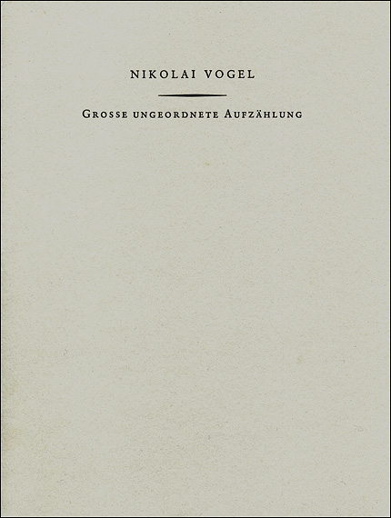 Nikolai Vogel: Publications