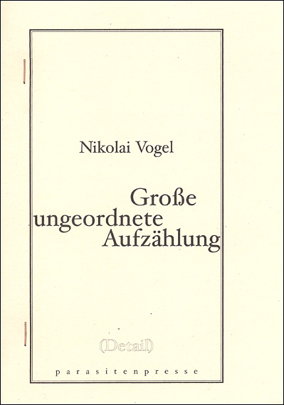 Nikolai Vogel: Publications