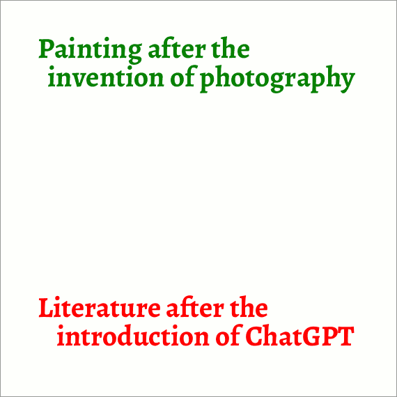 Nikolai Vogel: Painting after the invention of photograpy / Literature after the indroduction of ChatGPT - from the series Hints / Hinweise